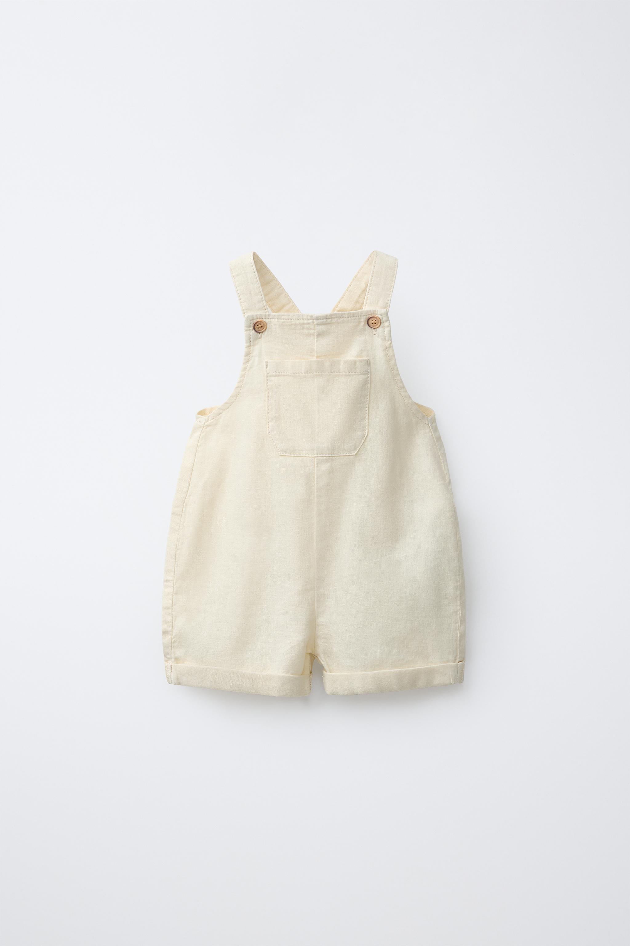 SALOPETTE COURTE EN LIN ET COTON